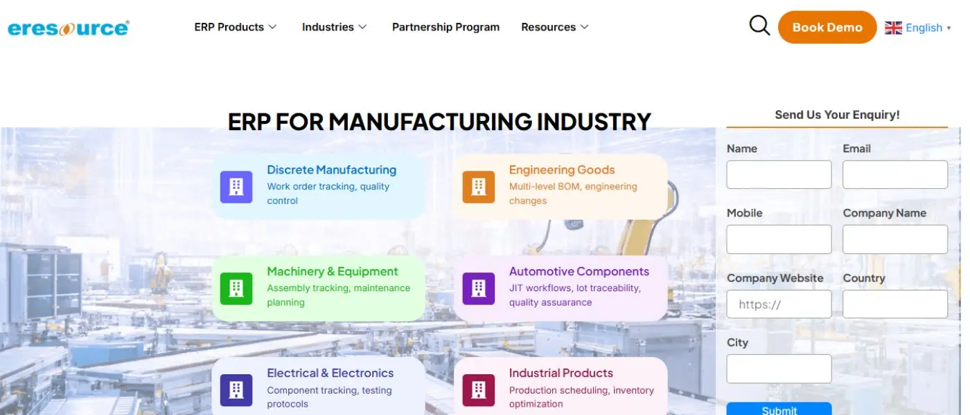 eresource Xcel ERP for production and quality management