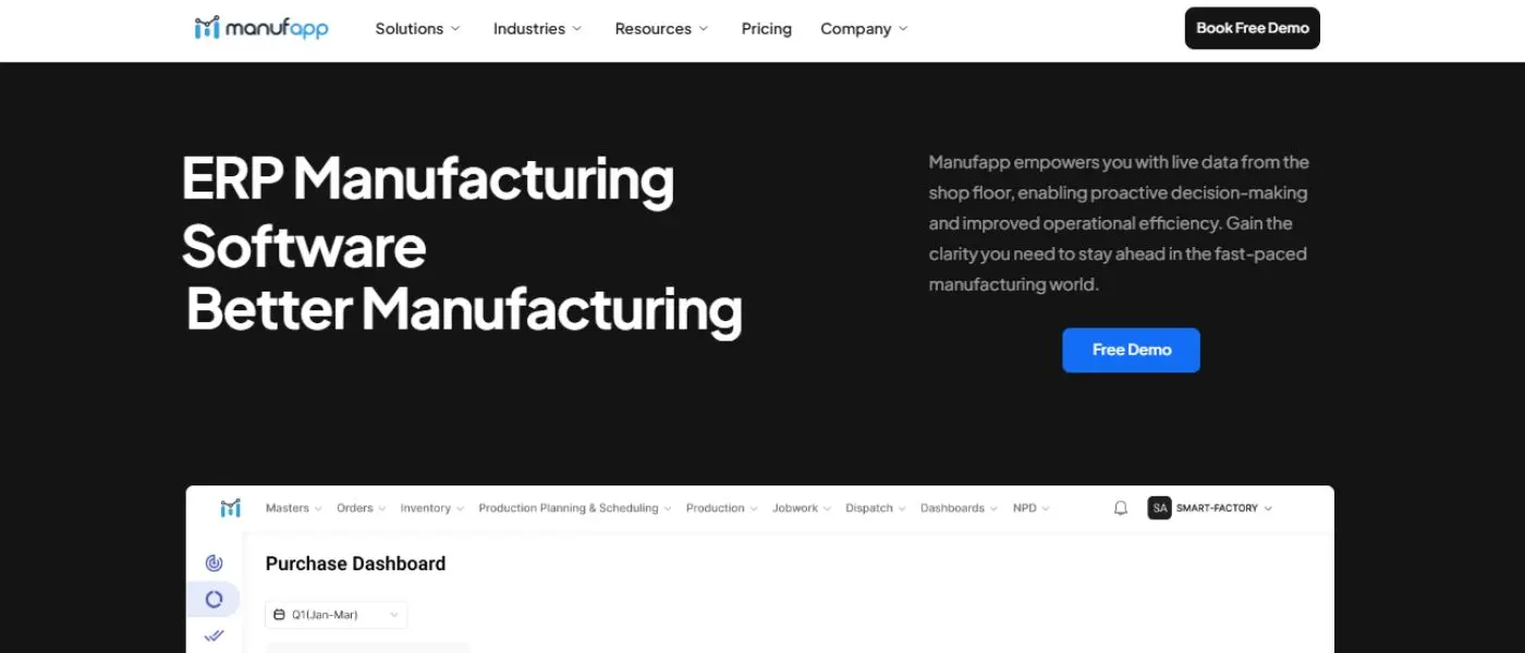 Manufapp ERP for shop floor and production management