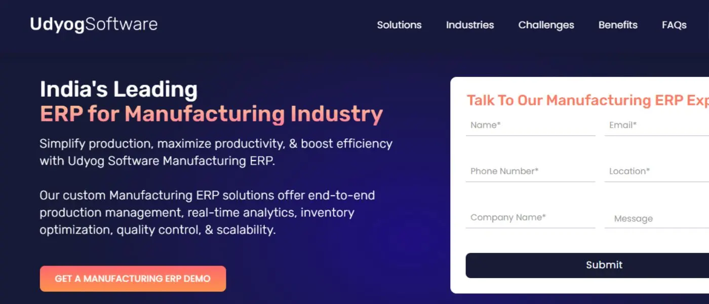 Udyog ERP for manufacturing compliance and production tracking
